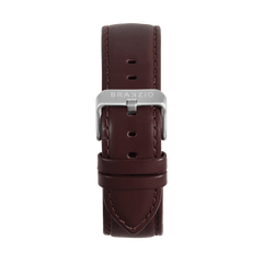 Coffee Leather with Silver 22MM