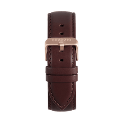 Coffee Leather with Rose 24MM